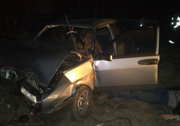 Машина разбилась по дороге на шахту. Фото: ГАИ Донецкой области 