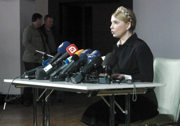 Юлия Тимошенко на сегодняшей пресс-конференции. Фото автора.